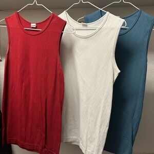 ZYIA Ribbed Tank Tops - Red, White, and Blue